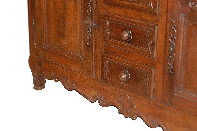 Grande credenza doppio corpo del 1700 francese stile Provenzale in legno di rovere-photo-4