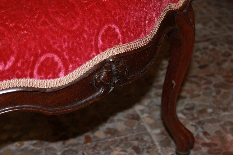 Gruppo di 4 sedie francesi della seconda metà del 1800, stile Luigi Filippo, in palissandro -photo-3