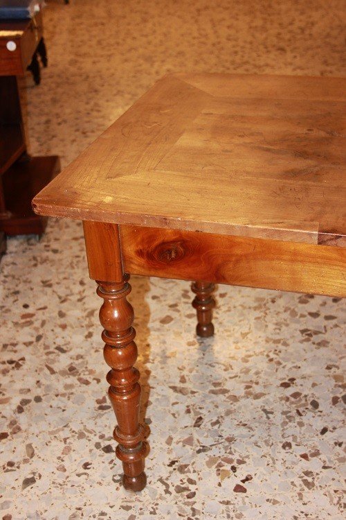 Tavolo rustico francese stile 600, di metà 1800, in legno di ciliegio-photo-1