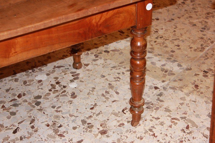Tavolo rustico francese stile 600, di metà 1800, in legno di ciliegio-photo-2