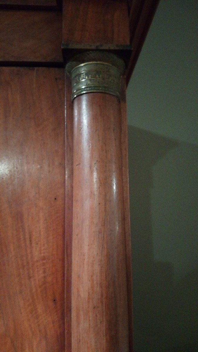 Armadio francese di metà 1800, stile Impero, in legno di mogano-photo-2