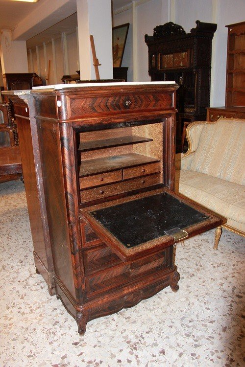 Piccolo secretaire francese della seconda metà del 1800, stile Luigi Filippo-photo-4