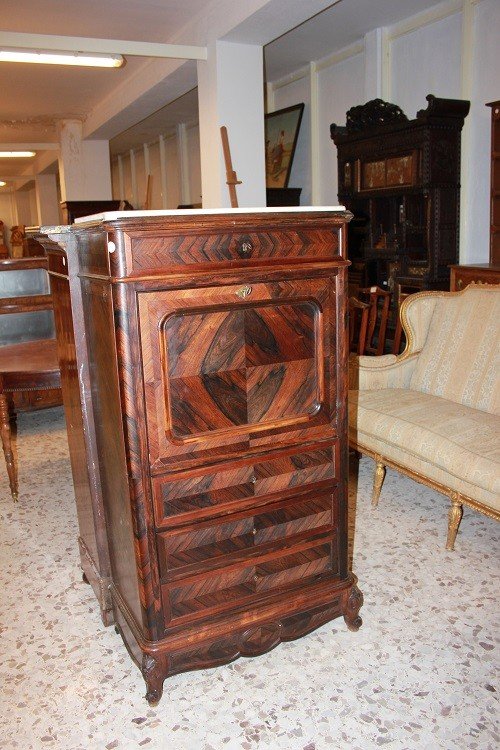 Piccolo secretaire francese della seconda metà del 1800, stile Luigi Filippo