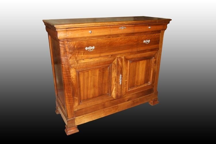 Grande credenza francese della prima metà del 1800, stile Luigi Filippo, in legno di ciliegio