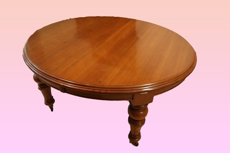 Grande tavolo inglese circolare allungabile-photo-2