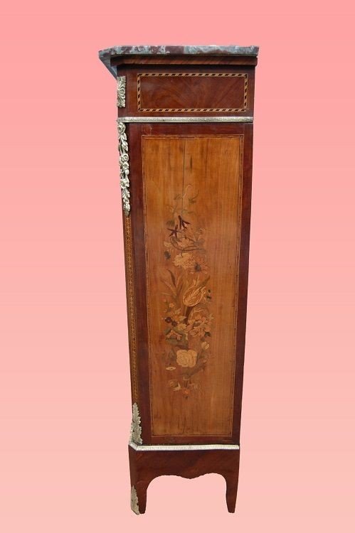 Vetrinetta francese della seconda metà del 1800, stile Luigi XVI, in legno di palissandro-photo-1