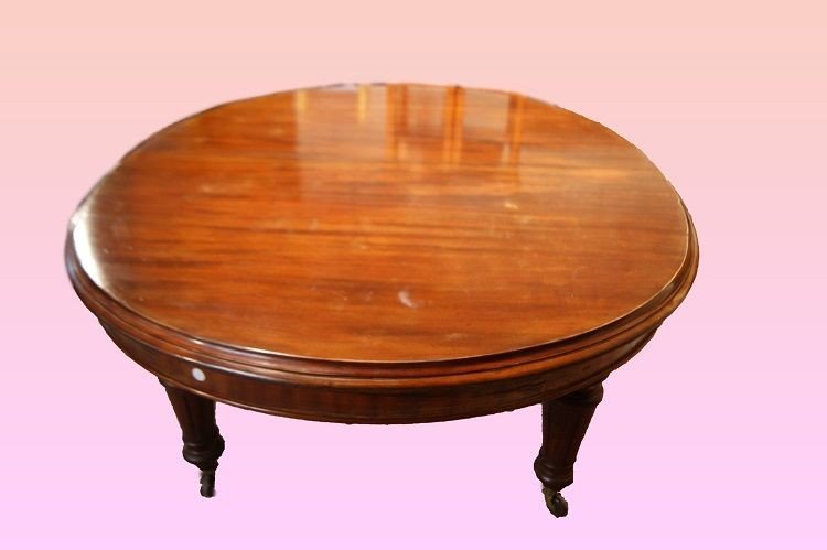 Grande tavolo ovale allungabile (375cm), inglese della seconda metà del 1800, stile Vittoriano -photo-2