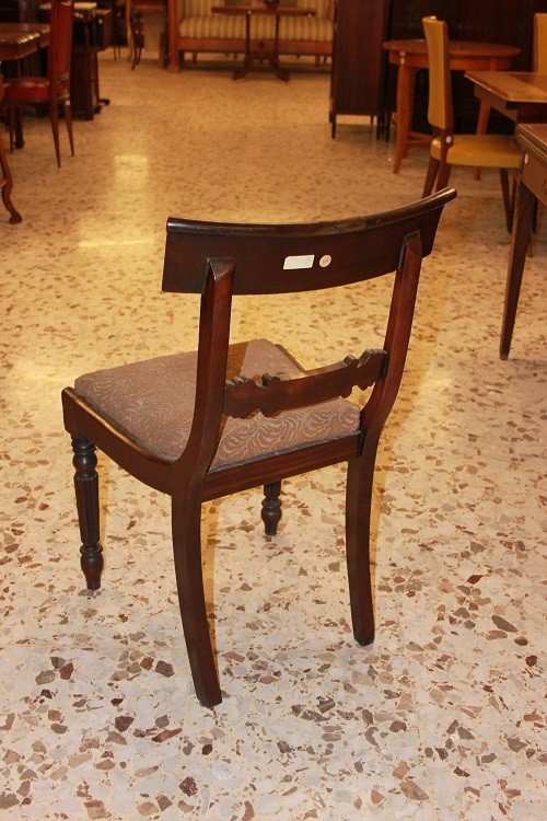 Gruppo di 4 sedie Stile Regency in legno di mogano-photo-3