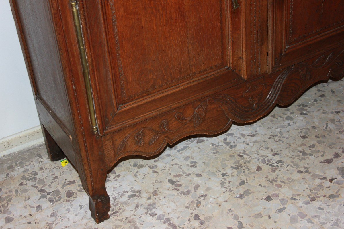 Armadio 2 ante francese di fine 1700, stile Normandie , in legno di rovere-photo-3