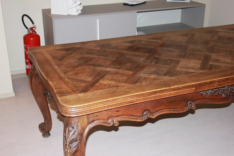 Grande tavolo rettangolare allungabile francese, di fine 1800 stile Provenzale-photo-2