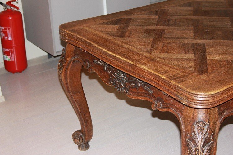 Grande tavolo rettangolare allungabile francese, di fine 1800 stile Provenzale-photo-4