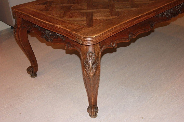 Grande tavolo rettangolare allungabile francese, di fine 1800 stile Provenzale-photo-1