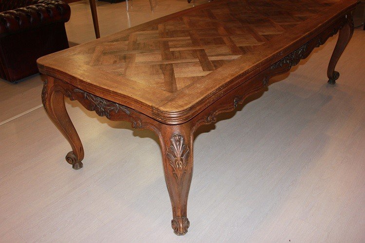 Grande tavolo rettangolare allungabile francese, di fine 1800 stile Provenzale-photo-2