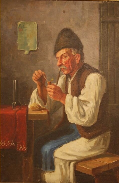 Olio su tela del pittore Ungherese Andor G. Horvath (1876-1966) di inizio 1900-photo-2