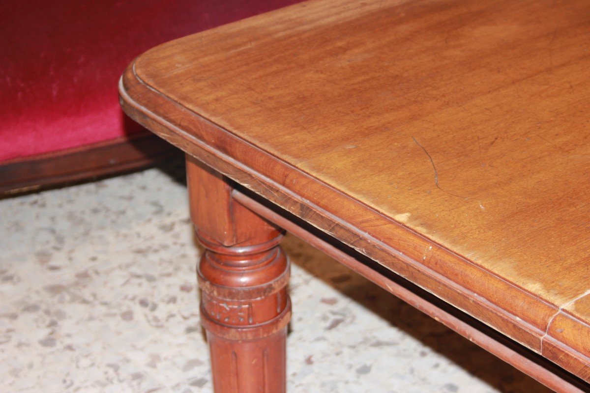 Tavolo vittoriano allungabile in legno di mogano del 1800-photo-2
