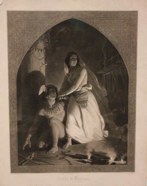 Stampa francese della seconda metà del 1800 Raffigurante Atala di Chateaubriand-photo-2