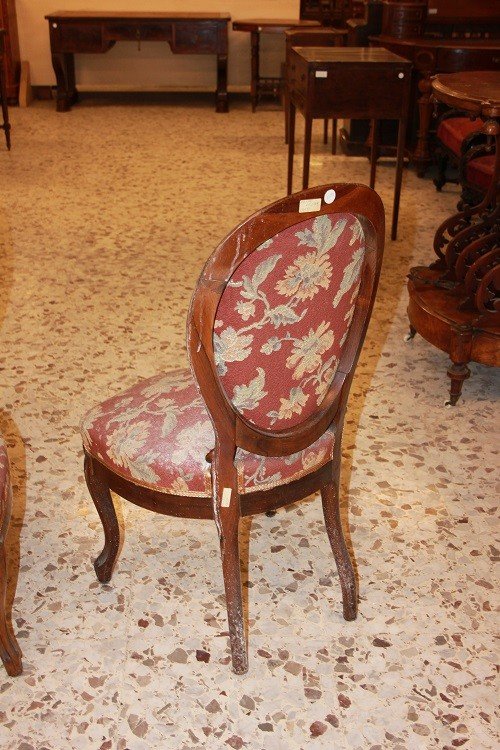 Gruppo di 4 sedie francesi della metà 1800, stile Luigi Filippo, in legno palissandro-photo-3