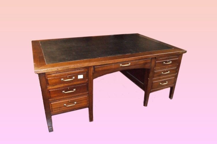 Scrivania partners desk italiana di inizio 1900 in legno di mogano