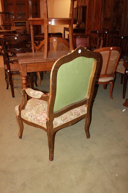 Salotto francese di metà 1800, stile Luigi XV, in legno dorato foglia oro -photo-3