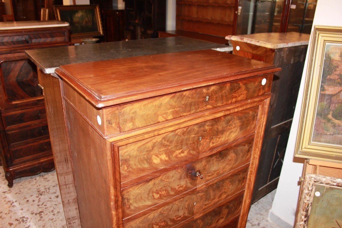 Secretaire francese della seconda metà del 1800, stile Luigi Filippo in mogano -photo-2