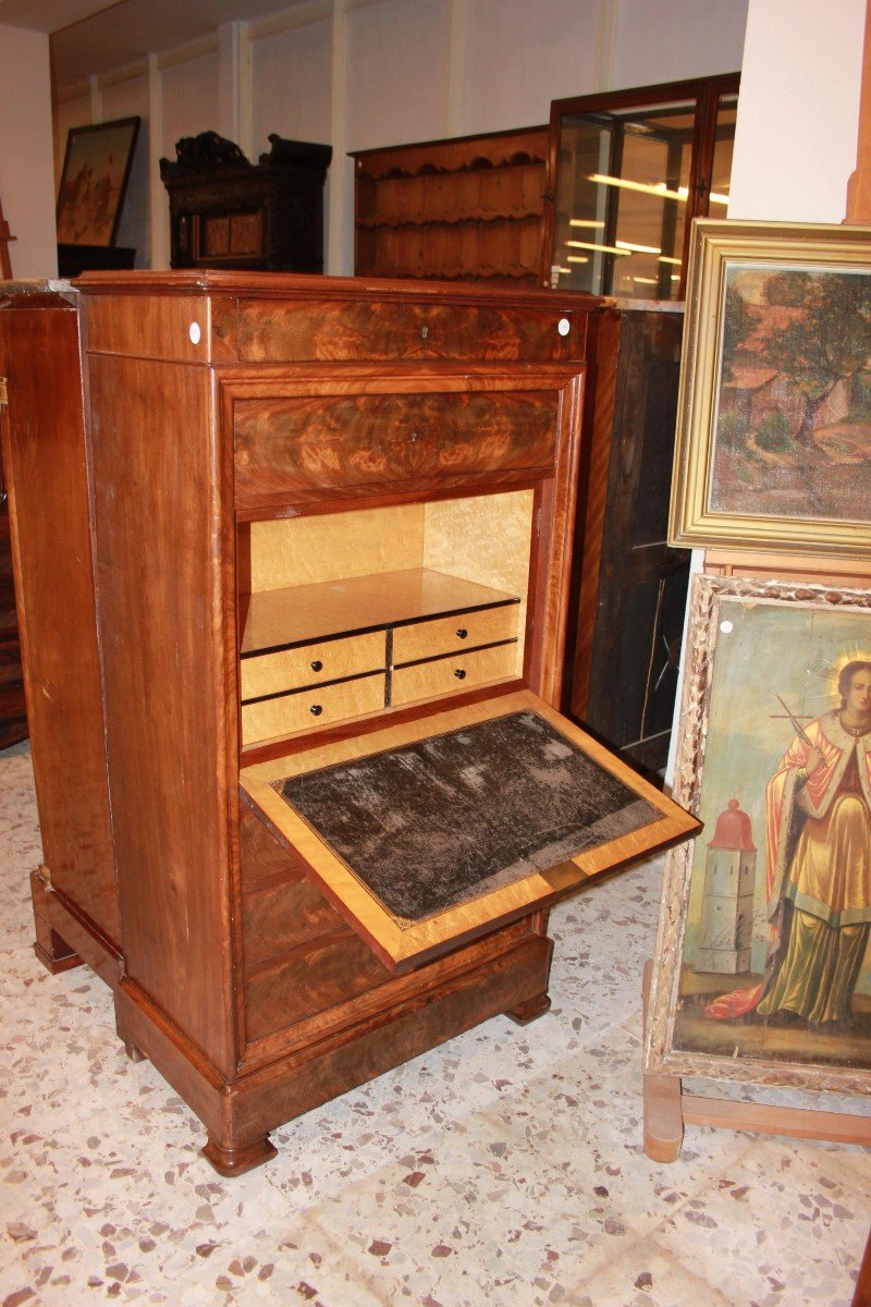 Secretaire francese della seconda metà del 1800, stile Luigi Filippo in mogano -photo-3