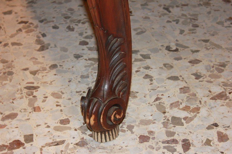 Grande tavolo provenzale rettangolare allungabile in legno di noce 1800-photo-4