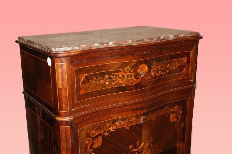 Bellissimo secretaire francese della prima metà del 1800, stile Transizione, in elegantissimo -photo-2