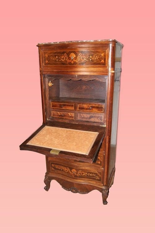Bellissimo secretaire francese della prima metà del 1800, stile Transizione, in elegantissimo -photo-2