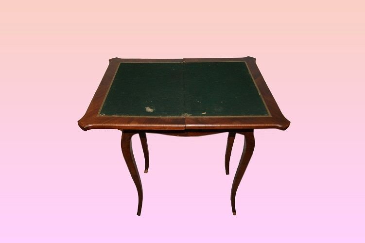 Piccolo tavolino da gioco francese della seconda metà del 1800, stile Luigi XV-photo-1