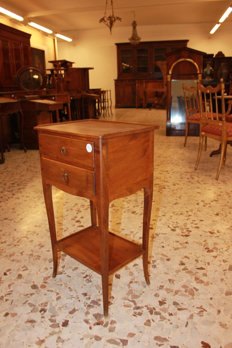 Tavolino da salotto francese di fine 1800, rustico, in legno di ciliegio-photo-4