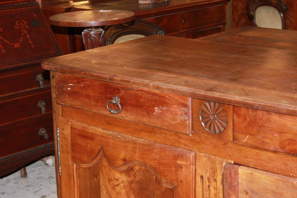 Credenza di medie dimensioni francese di metà 1800, stile Provenzale, in legno di noce-photo-3