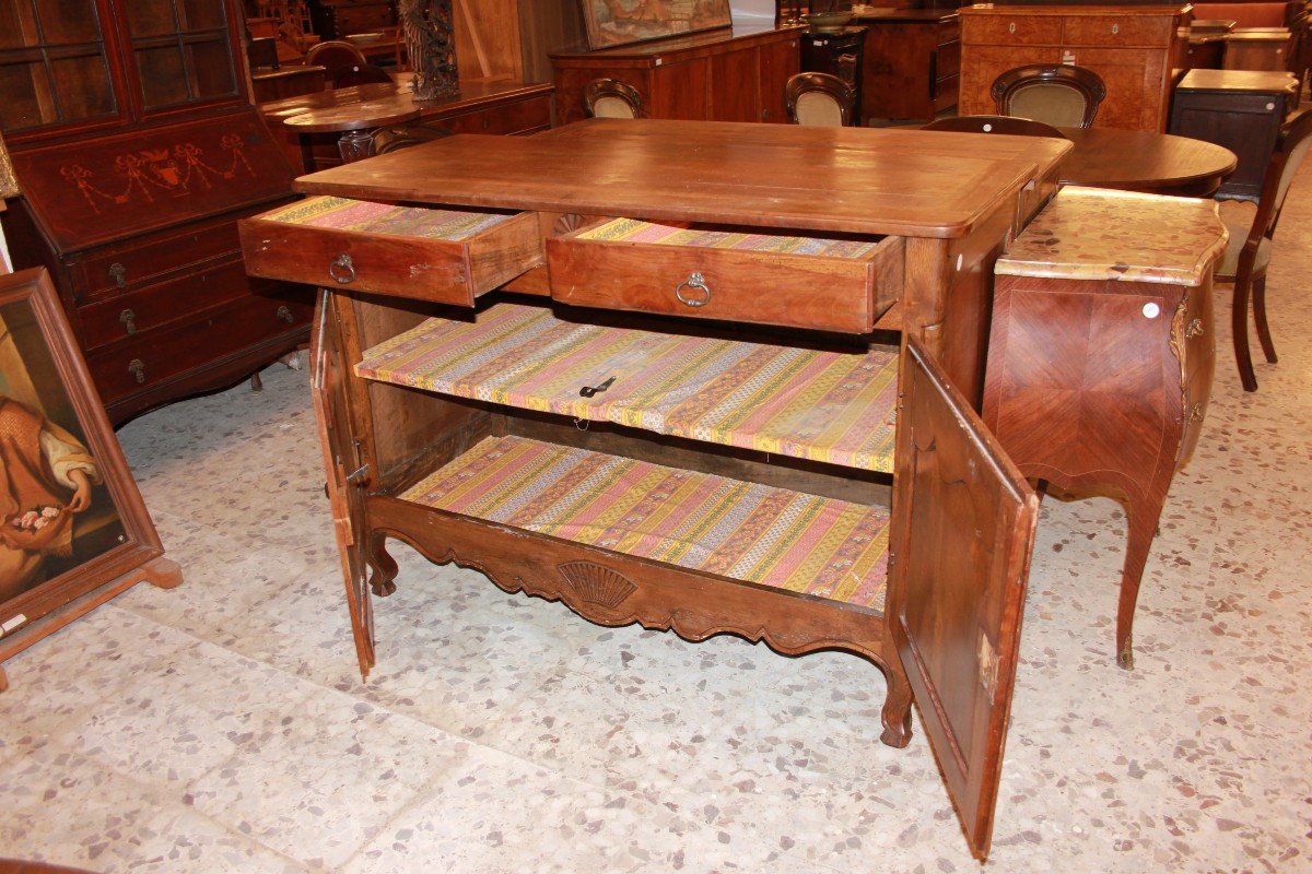 Credenza di medie dimensioni francese di metà 1800, stile Provenzale, in legno di noce-photo-2