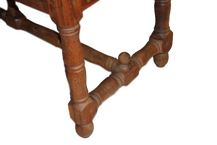 Tavolo rustico francese della seconda metà del 1800 in legno di noce-photo-4