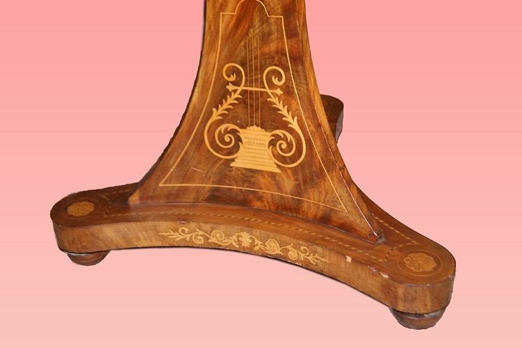 Tavolo Nord Europa di inizio 1800, stile Regency, in legno di mogano biongo-photo-1