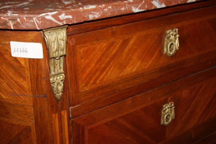 <p>Bellissimo comoncino francese di metà 1800, stile Luigi XVI, in legno di bois de violette-photo-4