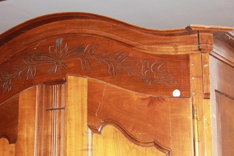 Grande armadio francese della seconda metà del 1700, stile Provenzale, in legno di ciliegio-photo-3
