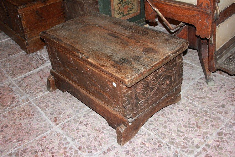 Cassapanca Francese di inizio 1800 in Legno di Noce-photo-2