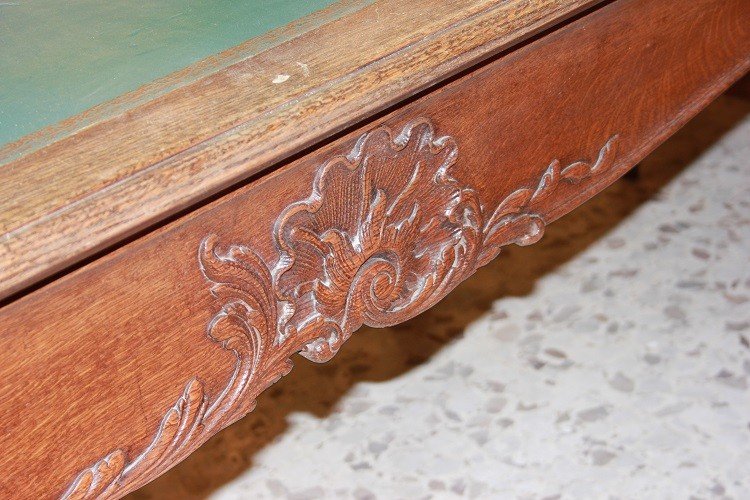Tavolo scrittoio francese della seconda metà del 1800, stile Provenzale in legno di Rovere-photo-4