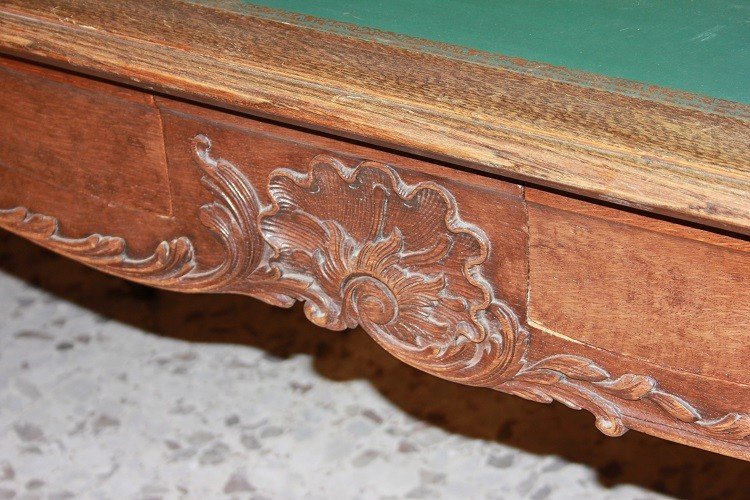 Tavolo scrittoio francese della seconda metà del 1800, stile Provenzale in legno di Rovere-photo-7