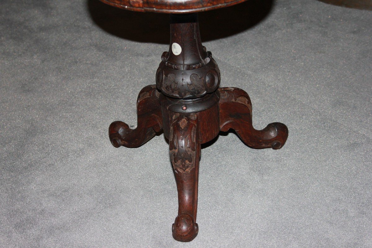 Pouf Girevole Sgabello da Pianoforte Vittoriano del 1800-photo-4