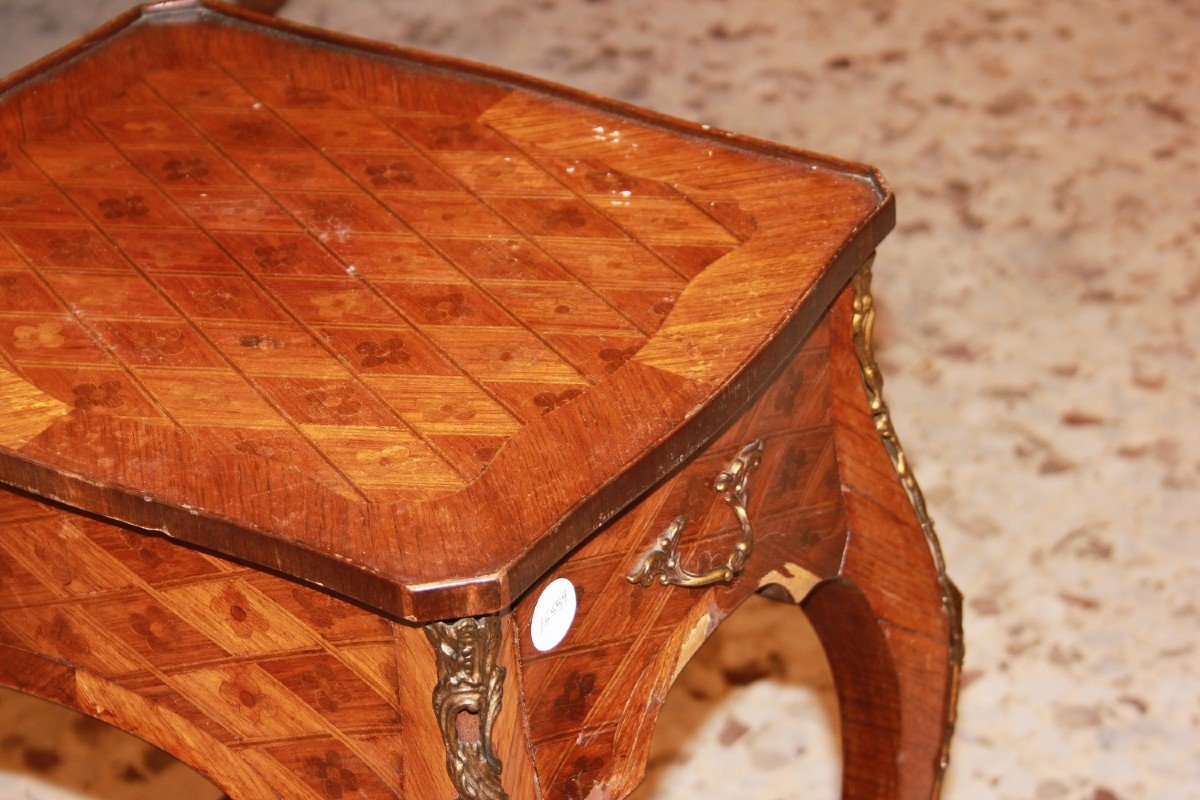Tavolino Francese stile Luigi XV Intarsiato-photo-2