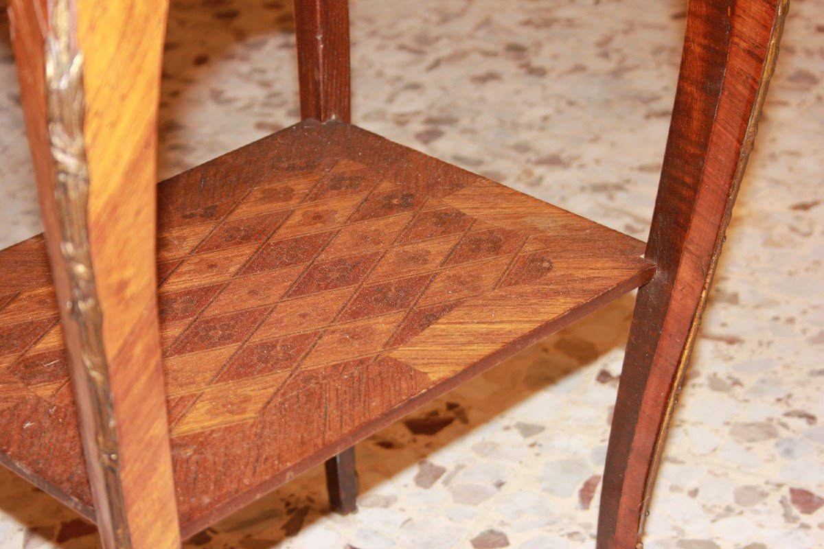 Tavolino Francese stile Luigi XV Intarsiato-photo-5