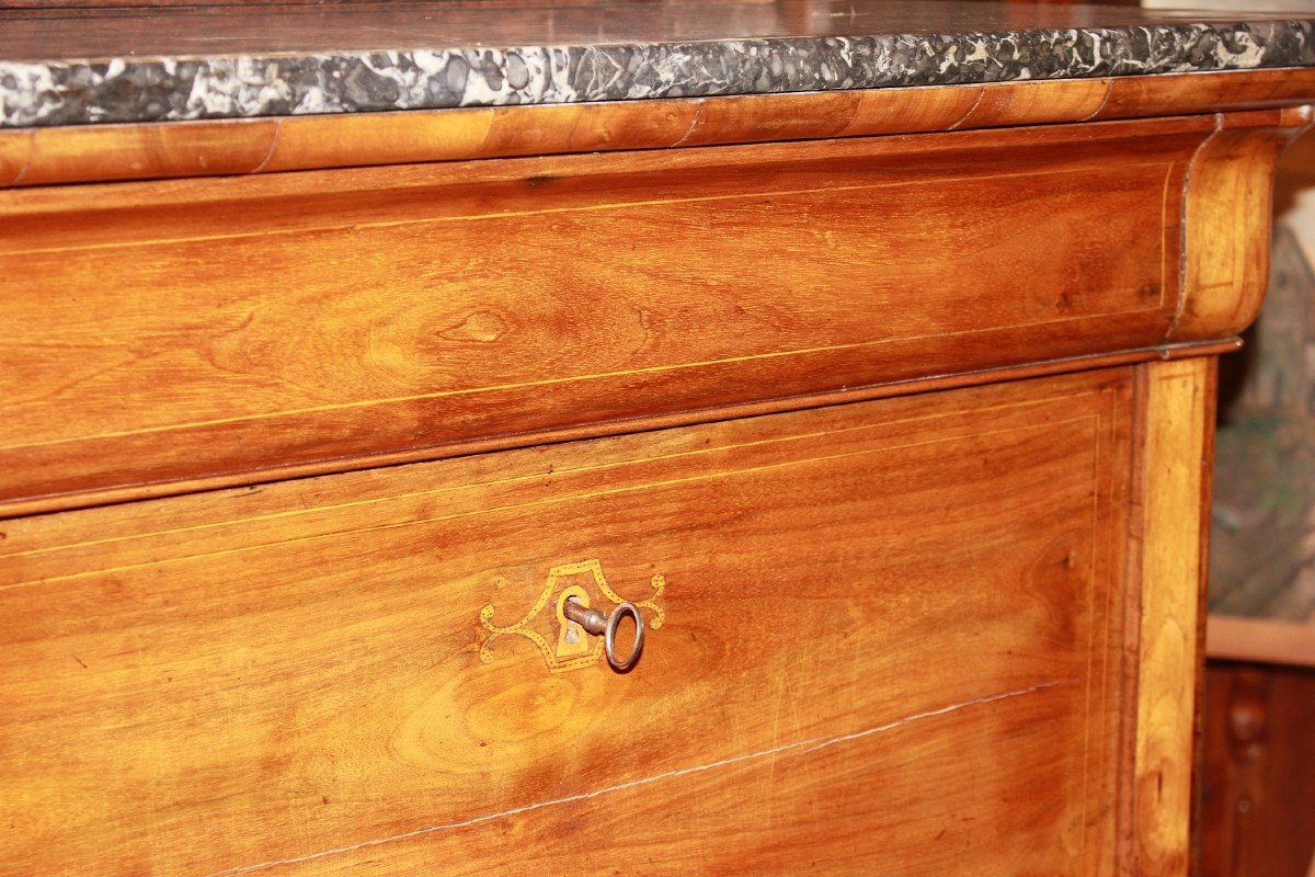 Secretaire Francese del 1800 Stile Impero con Filetto di intarsio-photo-2