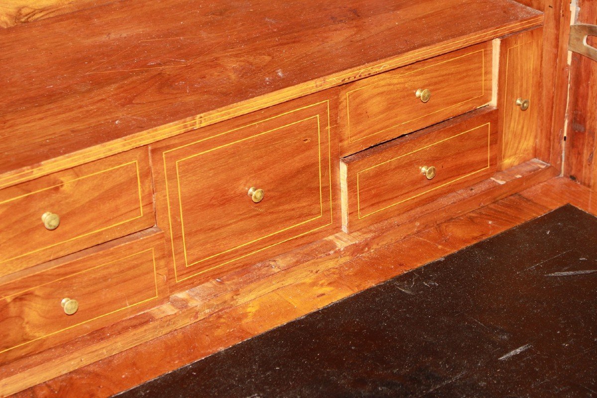 Secretaire Francese del 1800 Stile Impero con Filetto di intarsio-photo-3