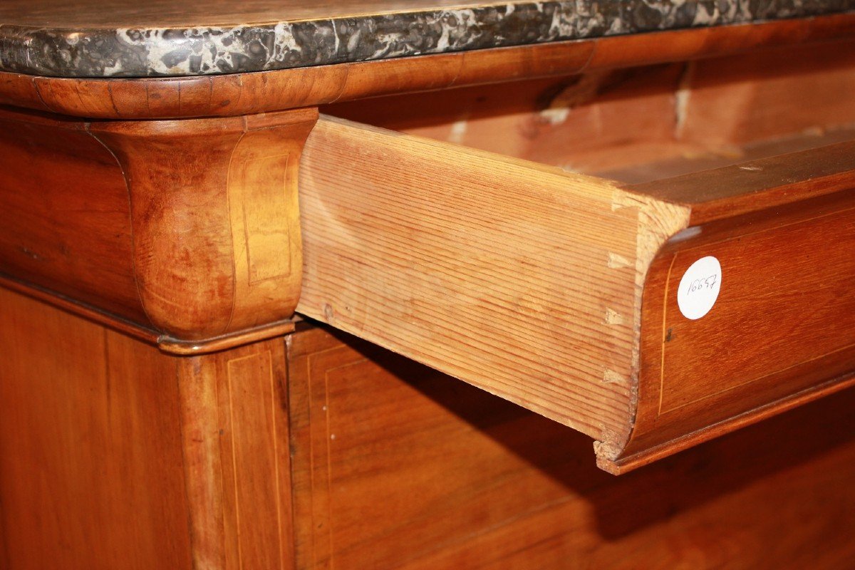 Secretaire Francese del 1800 Stile Impero con Filetto di intarsio-photo-4