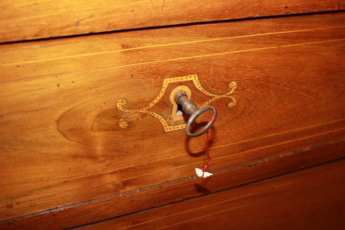 Secretaire Francese del 1800 Stile Impero con Filetto di intarsio-photo-5