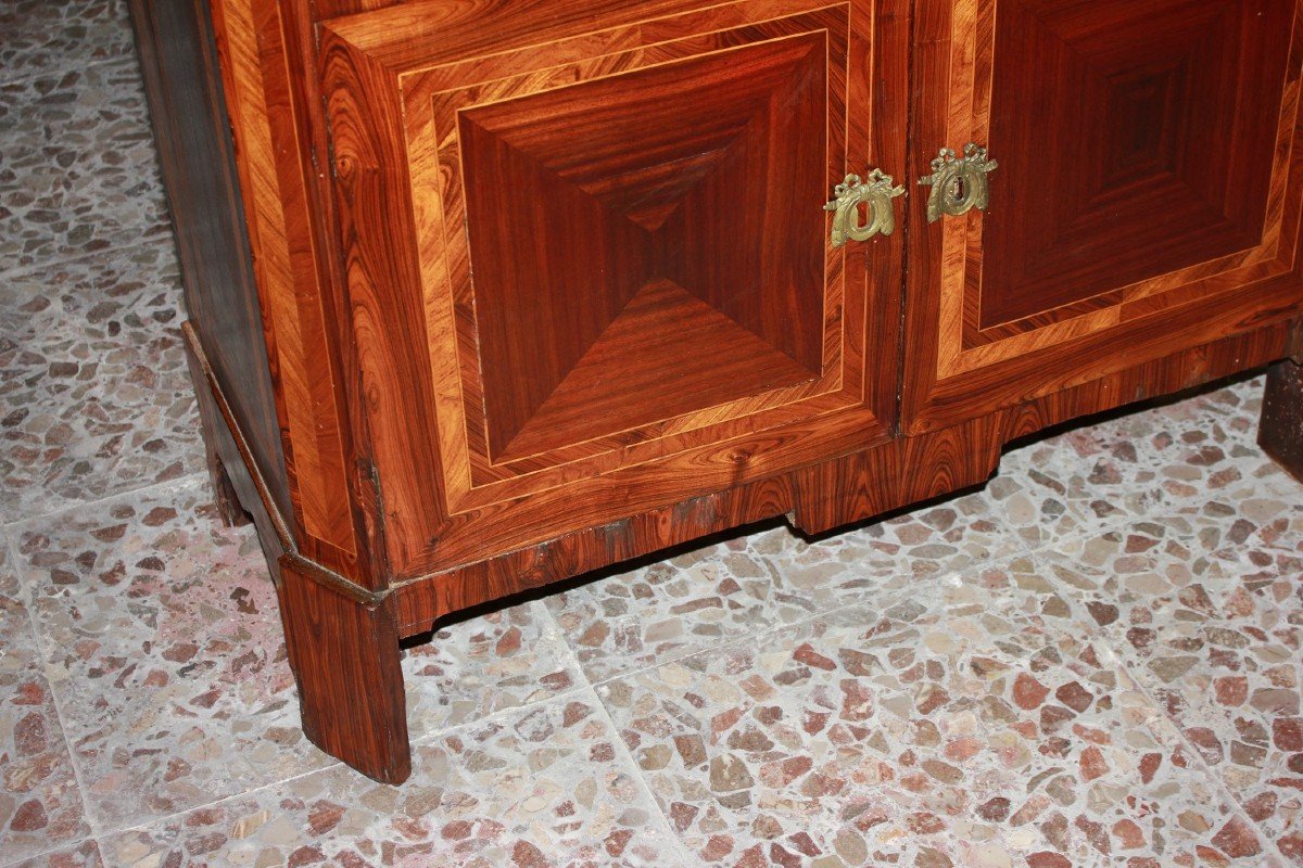 Secretaire Stile Luigi XVI del 1700 riccamente Intarsiato in Vari Legni Policromi-photo-1