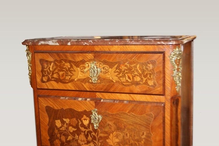 Coppia di secretaire francesi di metà 1800, stile Napoleone III, in legno di palissandro-photo-3