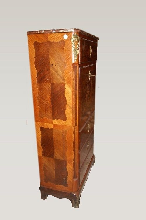 Coppia di secretaire francesi di metà 1800, stile Napoleone III, in legno di palissandro-photo-2