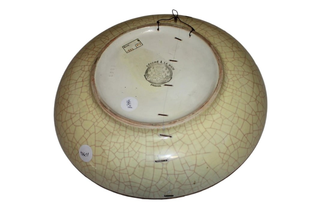 Coppia di Piatti Francesi in Ceramica Longwy | Decorati con Animali | Inizio '900-photo-3